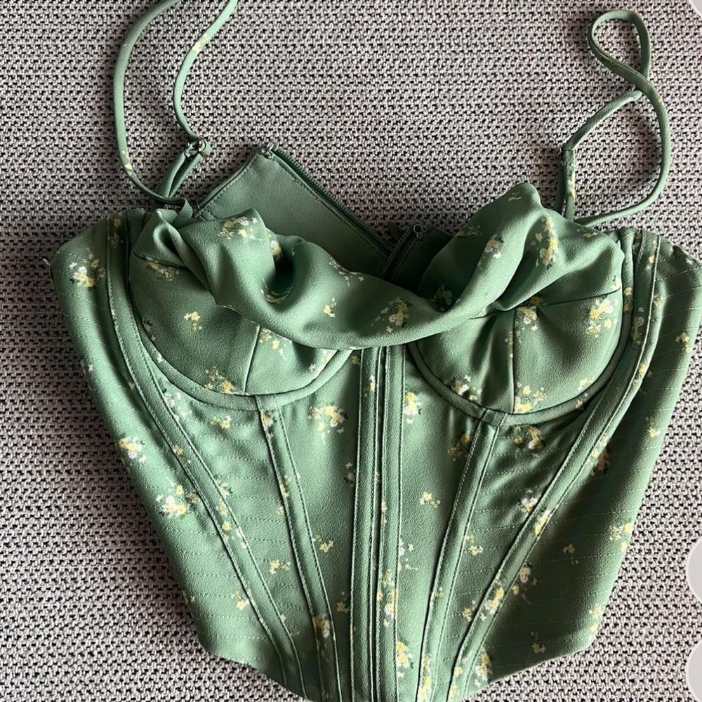 House of CB corset worn once small green floral